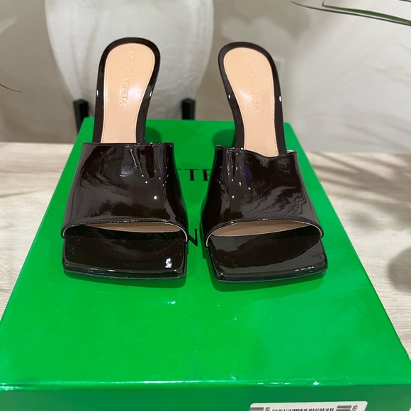 Bottega Venetta glossy high heel slides - Picture 1 of 4